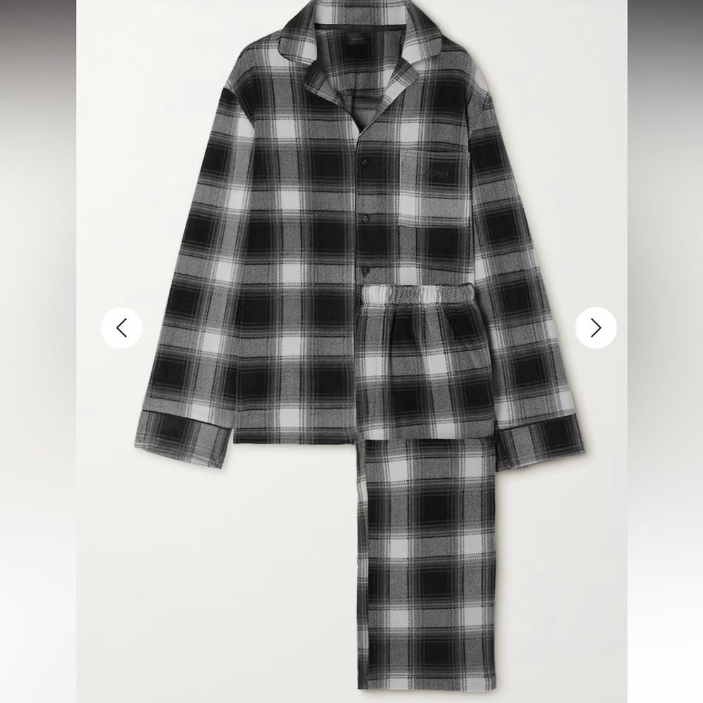 SKIMS Checked fleece pajama set Brand New Sold Out New in SKIMS Gift BOX